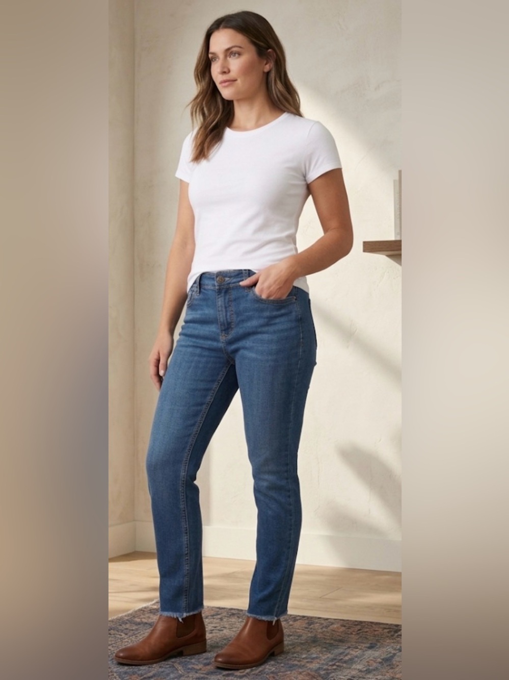 Hollister High-Rise Super Skinny Jeans Medium Wash Frayed Raw Hem Blue Denim 10R